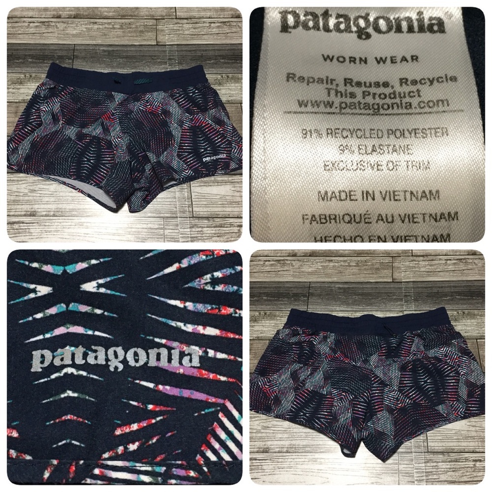 Patagonia Lined Shorts Women’s M Blue Drawstring (Inseam 4)